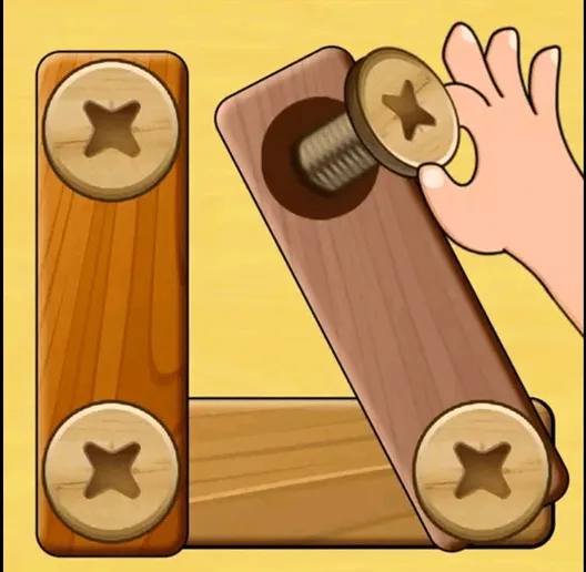 Wood Nuts & Bolts Puzzle
